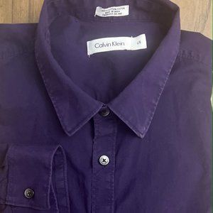 Lot of 2 Mens long sleeve button down shirts. Calvin Klein and JF. Large size